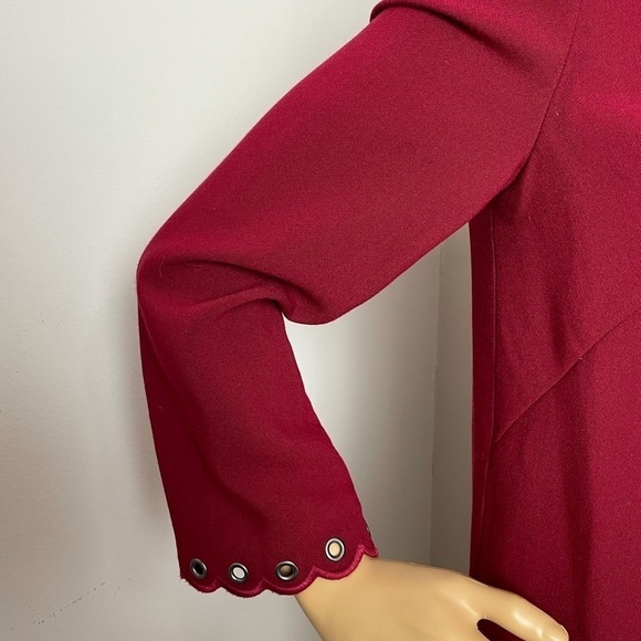 Kate Spade Burgundy Shift Dress – Scalloped Detail, Size 2 (Fits Small) - Picture 4 of 13